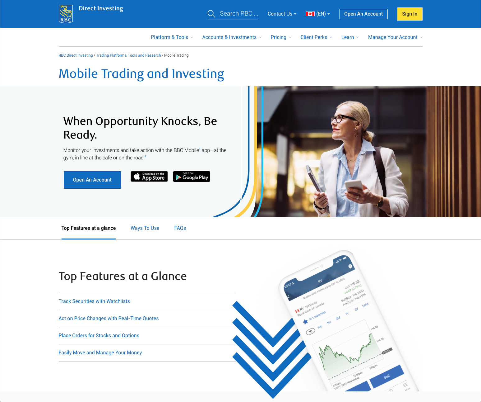 RBC Direct Investing (DI) site re-design.