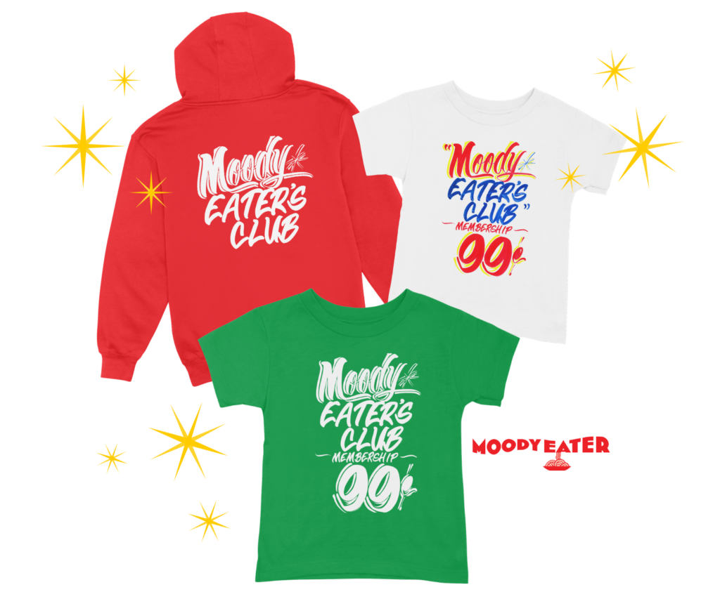 Moody Eater's Club Merch commissioned design by Wayne Reuben
